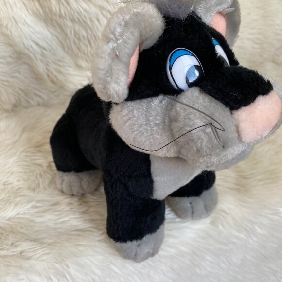 Goffa Panther Plushy Cub Stuffed Toy Black Gray Big Cat Plush Stuffy Vintage - Picture 2 of 12